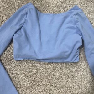 crop long sleeve workout top